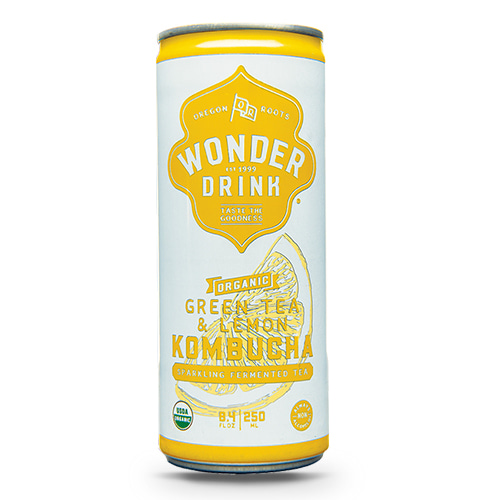 캔 그린티 앤 레몬 (Green Tea &amp; Lemon) 250ml 콤부차 원더드링크 Wonderdrink